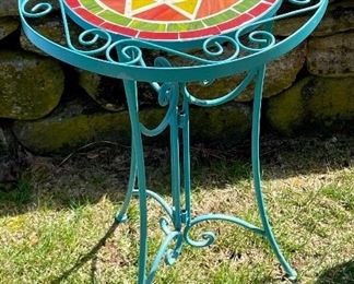 Item 167:  Mosaic Side Table (sun):  $34