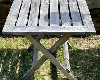 Item 170:  Teak Folding Side Table: $35