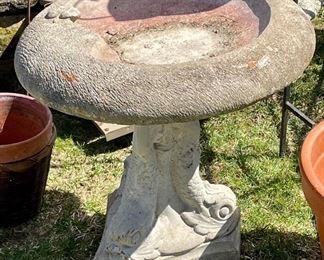 Item 173:  Bird Bath with Koi Base: $68