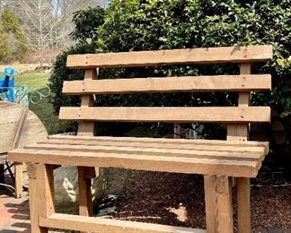 Item 183:  Wood Loveseat: $38