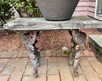 Item 188:  Side Table with Iron Base - 29.5"l x 17.5"w x 16.5"h: $65