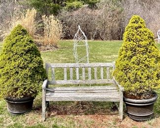 Item 192:  (2) Evergreen Bushes: $38 each     (SOLD)                                                                             Item 193:  Wood Bench: $58