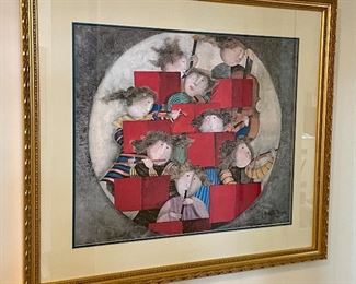 Item 197:  "Opus 1" by Graciela Rodo Boulanger Print - 34.5" x 30.5": $245