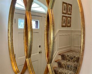 Item 198:  Decorative Mirror with Gold Leaf - 47" x 47.5": $445