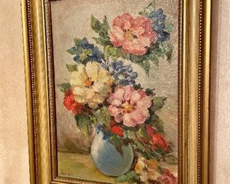 Item 206:  Oil on Board by Mary Voss - 13.5" x 17.5": $75