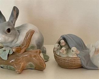Item 270:  Lladro Bunny (left):    $32                                                                                     Item 271:  Lladro Ducks (right):    $28                                                                                  Tallest - 3.25"