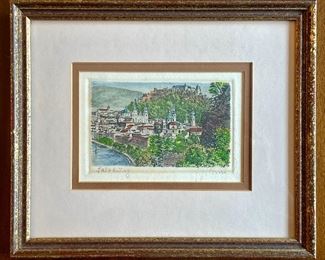 Item 215:  "Salzburg" Signed - 9.75" x 8.25": $35