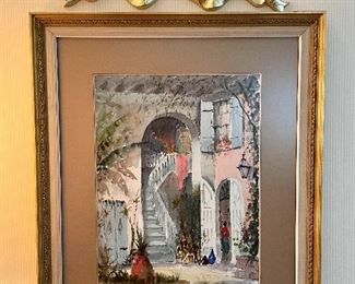 Item 218:  Signed Watercolor - 18.5" x 22.5": $165