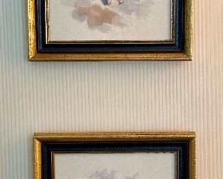 Item 219:  (2) Framed "Cherub" Tiles - 7.75" x 7.75": $85 for pair