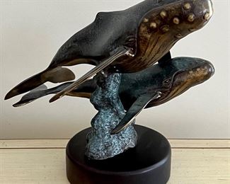 Item 239:  Metal Whale Sculpture - 8":  $35