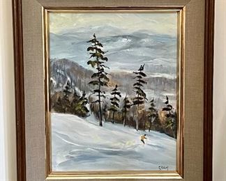 Item 243:  "Killington" Oil on Board Signed Cram - 9.5" x 12": $75