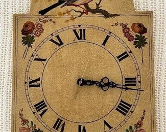 Item 253:  Vaillancourt Folk Art Painted Clock - 11.5" x 15.5": $45