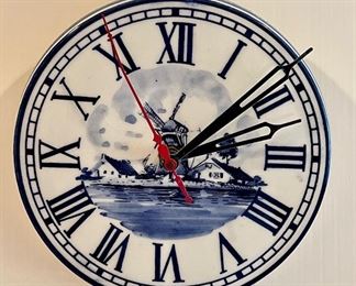 Item 258:  Delft Wall Clock - 6": $28