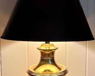 Item 284:  Brass Lamp with Black Shade - 27":  $75