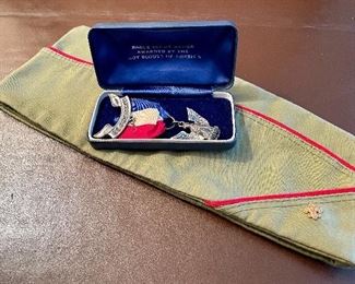 Item 294:  Boy Scout Eagle Award & Vintage Scout Hat: $40