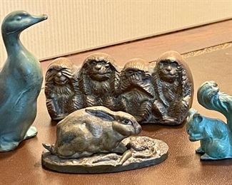 Item 297:  Lot of Brass Animals: $35                                                                                    Tallest - 3.25"