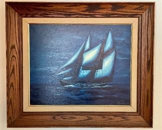 Item 298:  Oil on Canvas by Signed Stepule - 27" x 23": $175