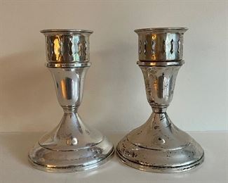 Item 31:  Towle Sterling Silver Candlesticks with Wide Pierced Opening - 5":  $75