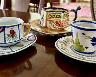 Item 315:  Quimper Cups and Saucers: $30 for each set