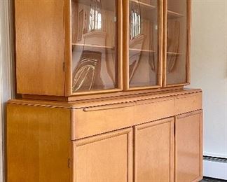 Item 309:  Heywood Wakefield Bubble Glass China Cabinet - this item is in very nice condition - 60"l x 18.5"w x 67.5"h:  $695