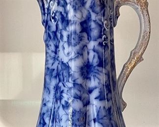 Item 325:  Antique Warwick China Flow Blue chocolate pot: $165