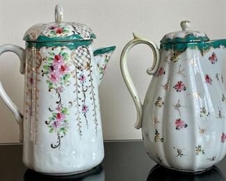 Item 329:  Antique Nippon Chocolate Pots: $85 for pair