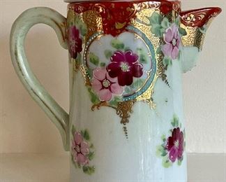 Item 330:  Antique Nippon Chocolate Pot - some gilt missing on handle: $35