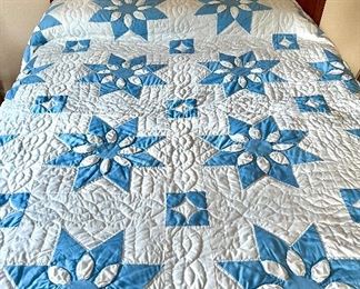 Item 345:  Handmade Blue and White Quilt: $58