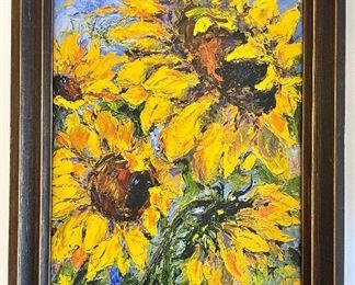 Item 366:  Sunflower, Signed and Framed - 9.75" x 11.75": $45