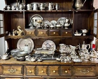 We have a large selection of silverplate & pewter items all priced at the sale!