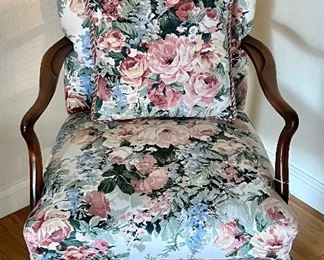 Item 404:  Upholstered Armchair (floral):  $165