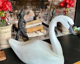 Item 414:  Carved Swan - 21" x 17":  $95