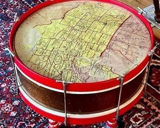 Item 416:  Drum Table - 25.5" x 16":  $195