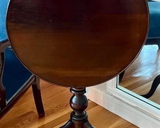 Item 421:  Vintage Tilt Top Table with Claw on Ball Feet - 23.5" x 28":  $225  