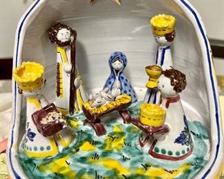 Vintage Christmas with Manger Scene: $24