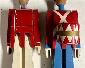 Kay Bojesen Vintage Soldiers: $65 for pair - please note issue with hand on soldier on left. 