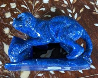 Monkey Chinese Hardstone Carving Lapis Carved Stone Figurine	3x1.5x4in	
