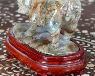 Pig Chinese Hardstone Carving Asian Carved Stone Figurine	3x2x4in	
