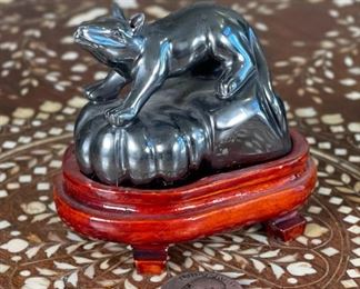 Rat Chinese Hardstone Carving Asian Carved Figurine	3x2x3in	HxWxD
