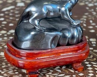Rat Chinese Hardstone Carving Asian Carved Figurine	3x2x3in	HxWxD
