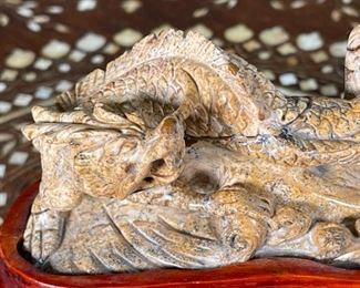 Dragon Chinese Hardstone Carving Asian Carved Figurine	3x1.5x3.5in	HxWxD
