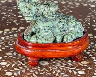 Water Buffalo Chinese Hardstone Carving Asian Carved Figurine	2.75x1.25x3.5in	HxWxD
