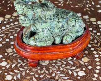 Water Buffalo Chinese Hardstone Carving Asian Carved Figurine	2.75x1.25x3.5in	HxWxD
