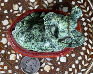 Water Buffalo Chinese Hardstone Carving Asian Carved Figurine	2.75x1.25x3.5in	HxWxD
