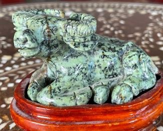 Water Buffalo Chinese Hardstone Carving Asian Carved Figurine	2.75x1.25x3.5in	HxWxD
