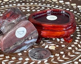 Rooster Chinese Hardstone Carving Asian Carved Figurine	3.5x2x2.25in	HxWxD
