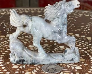 Horse Chinese Hardstone Carving Asian Carved Figurine No stand	3x1x3.5in	HxWxD
