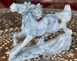 Horse Chinese Hardstone Carving Asian Carved Figurine No stand	3x1x3.5in	HxWxD
