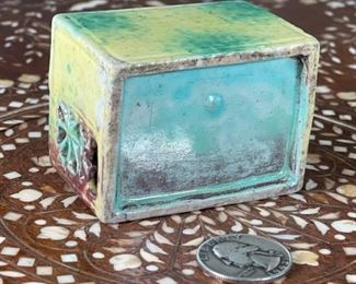 Chinese  Porcelain Pierced Incense Burner	1.5in H	
