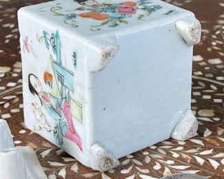 Chinese  Porcelain Brush Holder #2	2in H	
